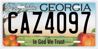 GA license plate CAZ4097