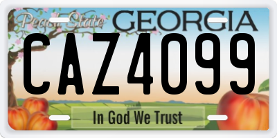 GA license plate CAZ4099