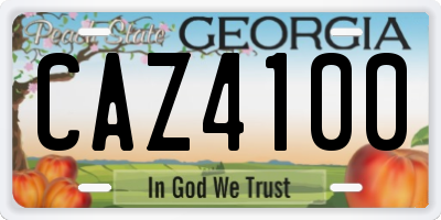 GA license plate CAZ4100