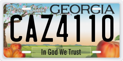 GA license plate CAZ4110