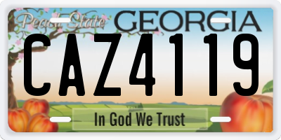 GA license plate CAZ4119