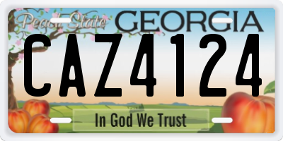 GA license plate CAZ4124