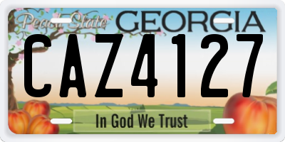 GA license plate CAZ4127