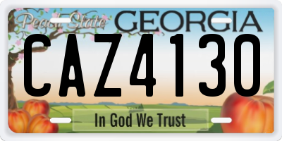 GA license plate CAZ4130