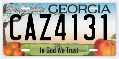 GA license plate CAZ4131