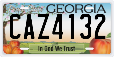 GA license plate CAZ4132