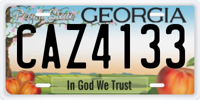 GA license plate CAZ4133
