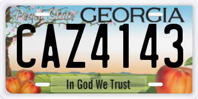 GA license plate CAZ4143