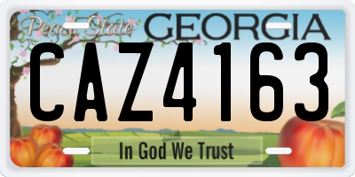 GA license plate CAZ4163