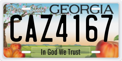 GA license plate CAZ4167