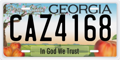 GA license plate CAZ4168