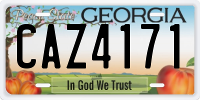 GA license plate CAZ4171