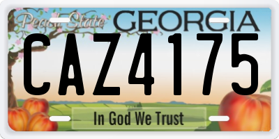 GA license plate CAZ4175
