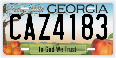 GA license plate CAZ4183