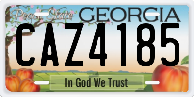 GA license plate CAZ4185