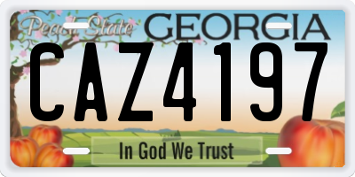 GA license plate CAZ4197