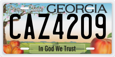 GA license plate CAZ4209