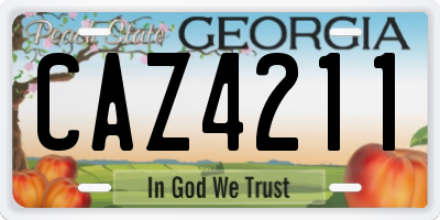 GA license plate CAZ4211