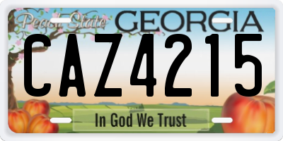 GA license plate CAZ4215