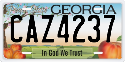 GA license plate CAZ4237