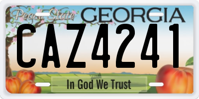 GA license plate CAZ4241