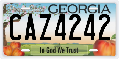 GA license plate CAZ4242