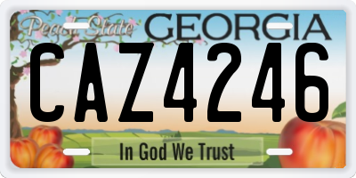 GA license plate CAZ4246