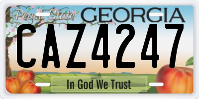 GA license plate CAZ4247