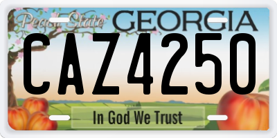 GA license plate CAZ4250