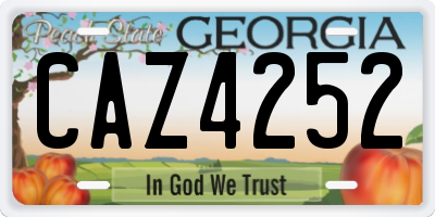 GA license plate CAZ4252