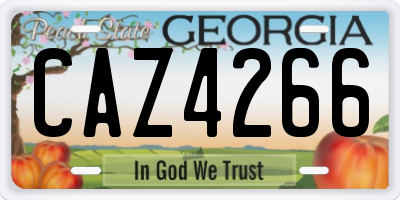 GA license plate CAZ4266