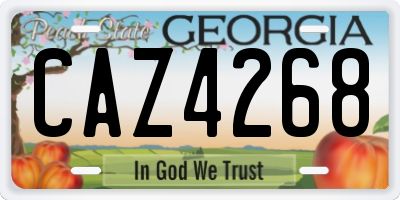 GA license plate CAZ4268