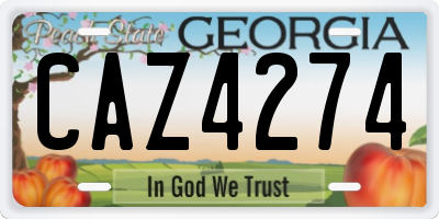 GA license plate CAZ4274