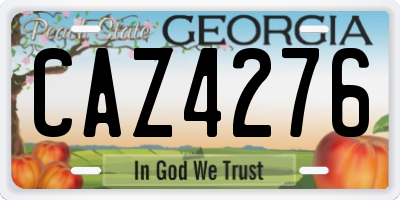 GA license plate CAZ4276