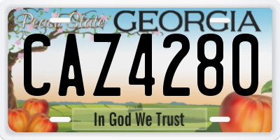 GA license plate CAZ4280