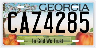 GA license plate CAZ4285