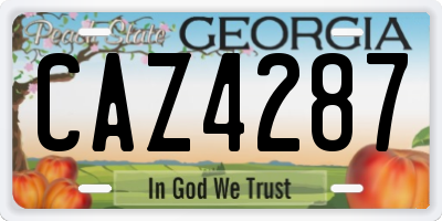 GA license plate CAZ4287