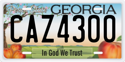 GA license plate CAZ4300