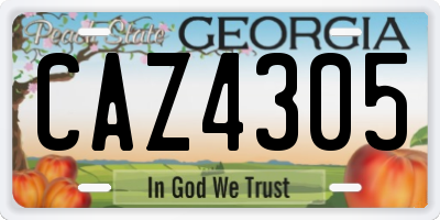 GA license plate CAZ4305