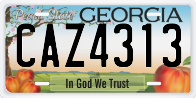 GA license plate CAZ4313