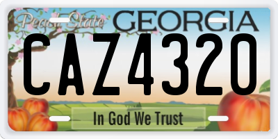 GA license plate CAZ4320