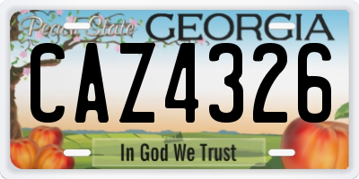 GA license plate CAZ4326