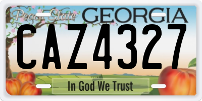 GA license plate CAZ4327