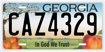 GA license plate CAZ4329