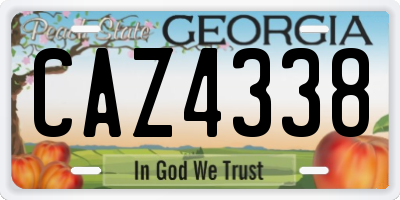 GA license plate CAZ4338