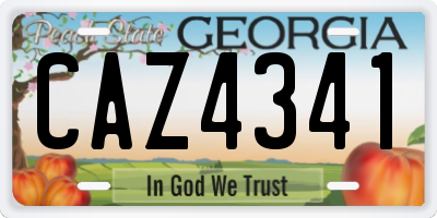 GA license plate CAZ4341