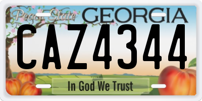 GA license plate CAZ4344