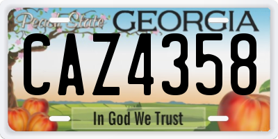 GA license plate CAZ4358