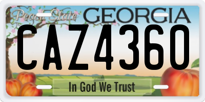 GA license plate CAZ4360