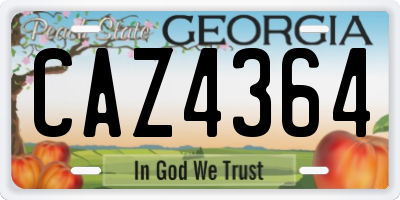 GA license plate CAZ4364